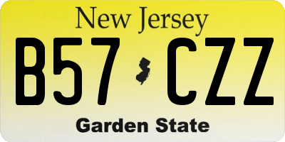 NJ license plate B57CZZ