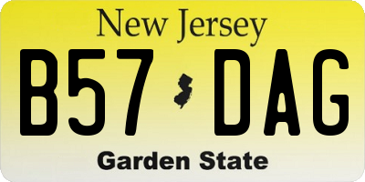 NJ license plate B57DAG
