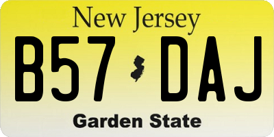 NJ license plate B57DAJ