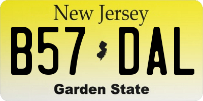 NJ license plate B57DAL