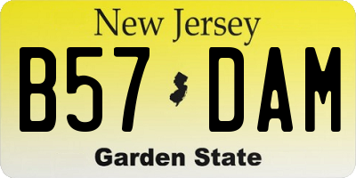 NJ license plate B57DAM