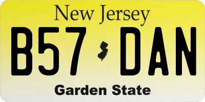 NJ license plate B57DAN
