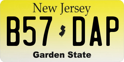 NJ license plate B57DAP