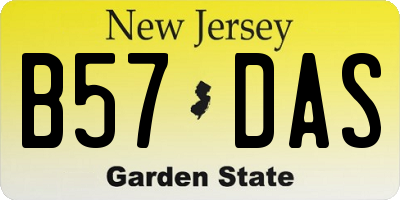 NJ license plate B57DAS