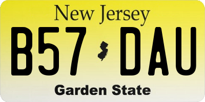 NJ license plate B57DAU