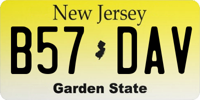 NJ license plate B57DAV