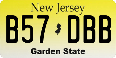 NJ license plate B57DBB