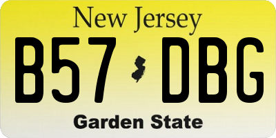 NJ license plate B57DBG