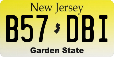 NJ license plate B57DBI