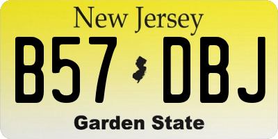 NJ license plate B57DBJ
