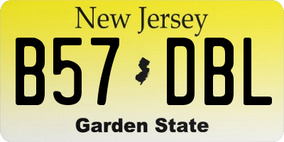 NJ license plate B57DBL