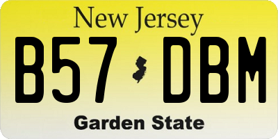 NJ license plate B57DBM