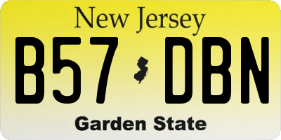 NJ license plate B57DBN
