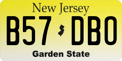 NJ license plate B57DBO