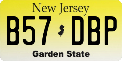NJ license plate B57DBP