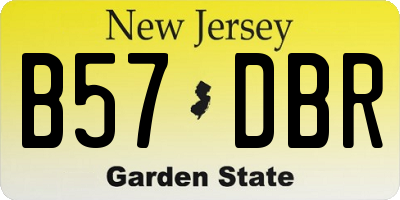 NJ license plate B57DBR