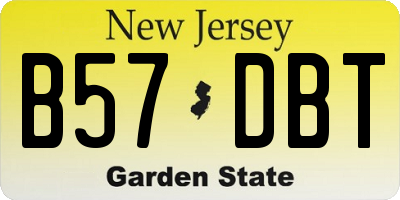 NJ license plate B57DBT