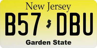 NJ license plate B57DBU