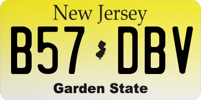 NJ license plate B57DBV