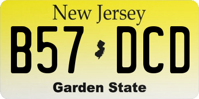 NJ license plate B57DCD