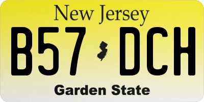 NJ license plate B57DCH