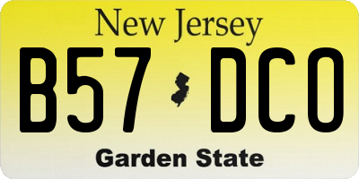 NJ license plate B57DCO