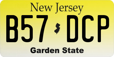 NJ license plate B57DCP