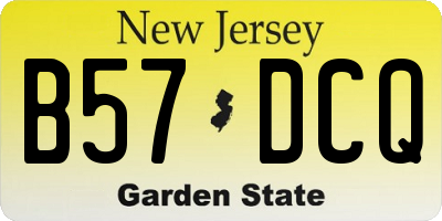 NJ license plate B57DCQ
