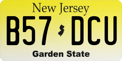 NJ license plate B57DCU