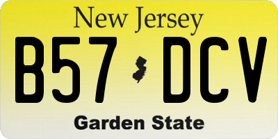 NJ license plate B57DCV