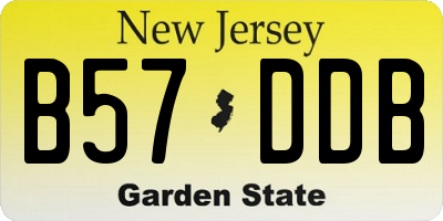 NJ license plate B57DDB