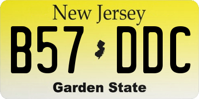 NJ license plate B57DDC