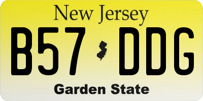 NJ license plate B57DDG