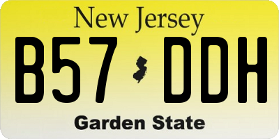 NJ license plate B57DDH
