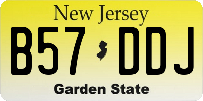 NJ license plate B57DDJ