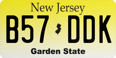 NJ license plate B57DDK
