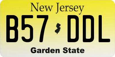 NJ license plate B57DDL