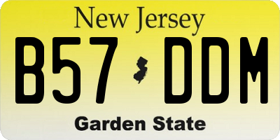 NJ license plate B57DDM