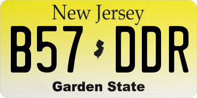 NJ license plate B57DDR
