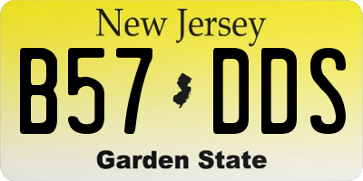 NJ license plate B57DDS