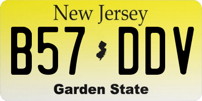 NJ license plate B57DDV