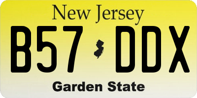 NJ license plate B57DDX