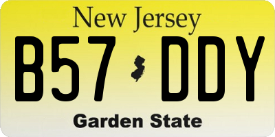 NJ license plate B57DDY