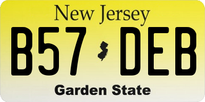 NJ license plate B57DEB