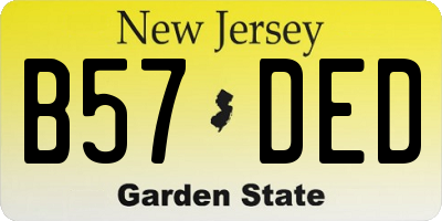 NJ license plate B57DED