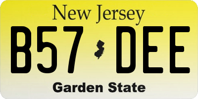 NJ license plate B57DEE