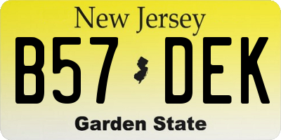 NJ license plate B57DEK