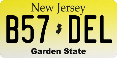 NJ license plate B57DEL