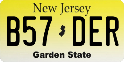 NJ license plate B57DER