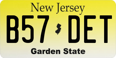 NJ license plate B57DET